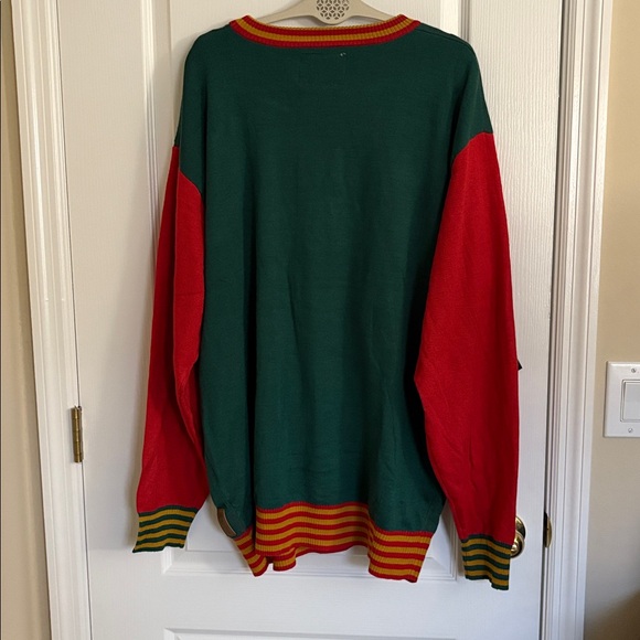 Tipsy Elves A Christmas Story Leg Lamp Red and Green Holiday Crewneck Sweater - Picture 9 of 9